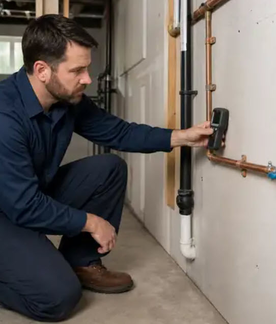 Man checking plumbing